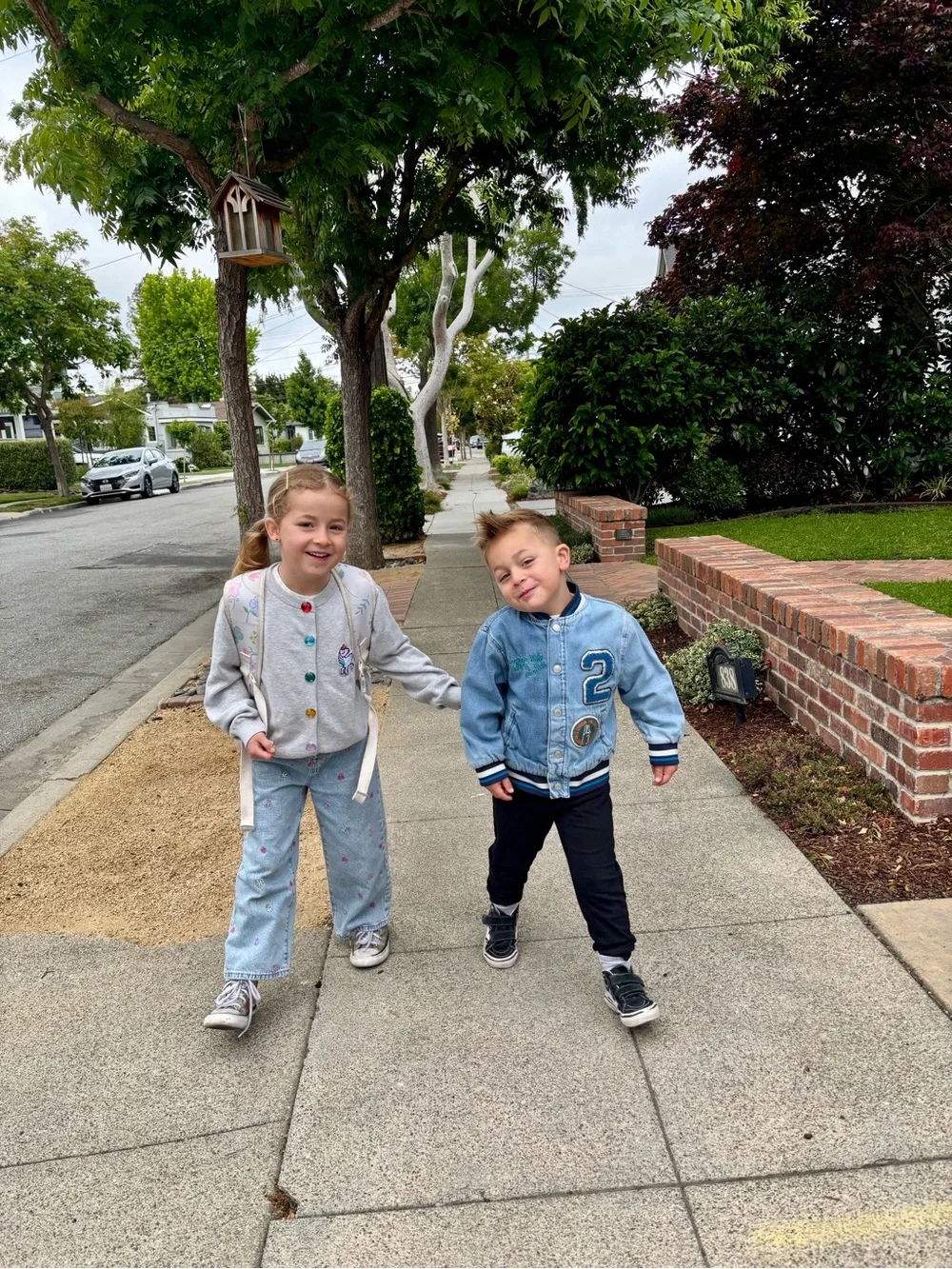 Zara Light Blue Two Tone Denim Kids Bomber Jacket